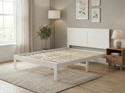 'Metro' Solid Pine Bed Frame White Queen by sue-e furniture