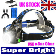 Super Bright Powerful Headlamp LED Head Torch USB Rechargeable Headlight Head Lamp by China Dropship