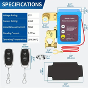 Wireless Remote 240A Car Battery Disconnect Relay Master Cut-off Switch Isolator by salelink.co.nz