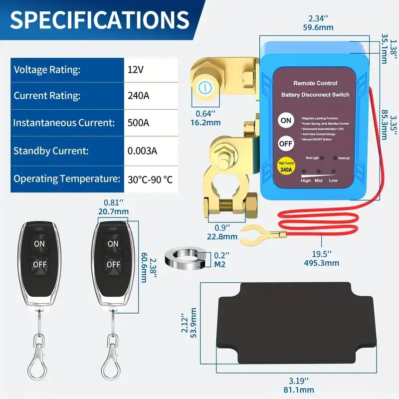Wireless Remote 240A Car Battery Disconnect Relay Master Cut-off Switch Isolator by salelink.co.nz