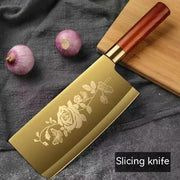 Gold Kitchen Household Alloy Bone Cutting Slice Knife Set Titanium Slicing Knife by China Dropship