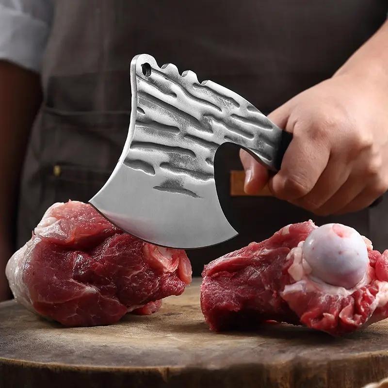 Household Multifunctional Hand-forged Bone Chopping Knife Striped Axe 4Cr13 Steel by China Dropship