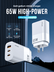 techplus 65W GaN Ultra Fast Charger – Triple-Port Charging Solution for All Your Devices 65W GaN Ultra Fast Charger – Triple-Port Charging Solution for All Your Devices