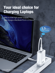 techplus 65W GaN Ultra Fast Charger – Triple-Port Charging Solution for All Your Devices 65W GaN Ultra Fast Charger – Triple-Port Charging Solution for All Your Devices