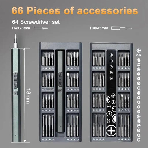 SportZone.co.nz Tools > Other Tools > Screwdrivers 66-in-1 Cordless Electric Precision Screwdriver Kit with LED Ligh 66-in-1 Cordless Electric Precision Screwdriver Kit with LED Ligh