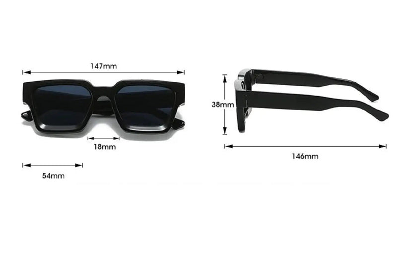 ECOTREK Square Sunglasses – Thick Frame Fashion Shades for Men & Women LX05 by ECOTREK