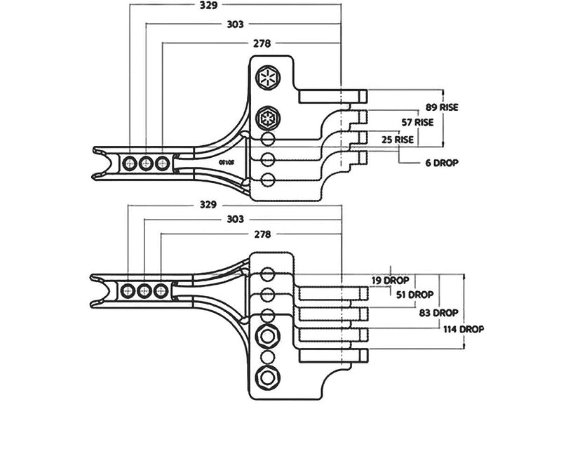 Trailer Ball Mount - Adjustable Head - 304mm Long - 3500kg by Trojan