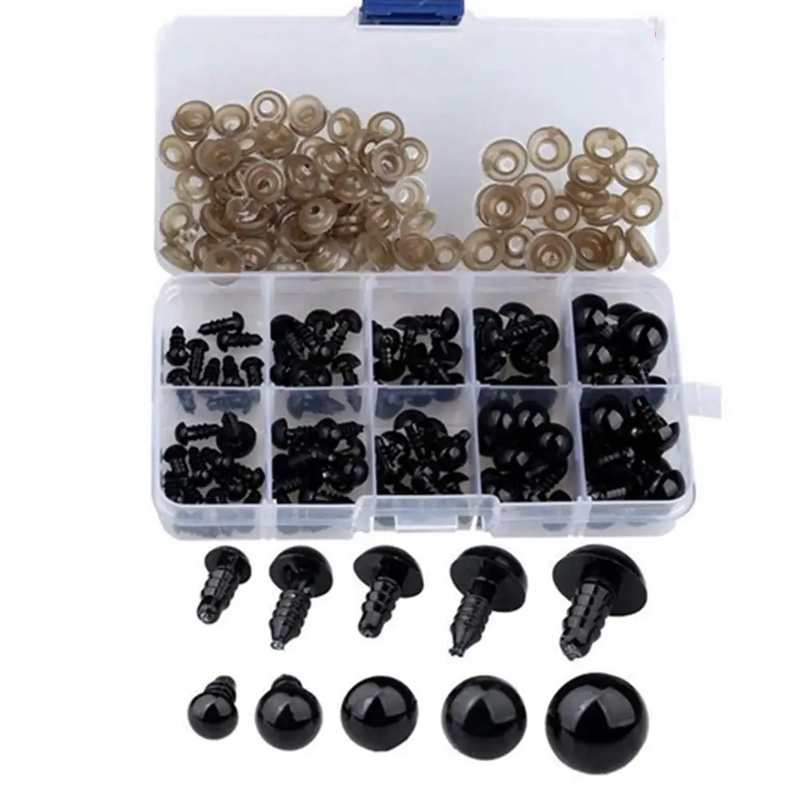 100Pcs Plastic Toy Screw Eyes Kit for Doll by salelink.co.nz