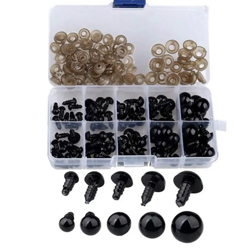 100Pcs Plastic Toy Screw Eyes Kit for Doll by salelink.co.nz