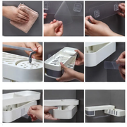 Shower Caddy Corner Bathroom Storage Shelf Holder Rack Organiser Adhesive Tripod by salelink.co.nz