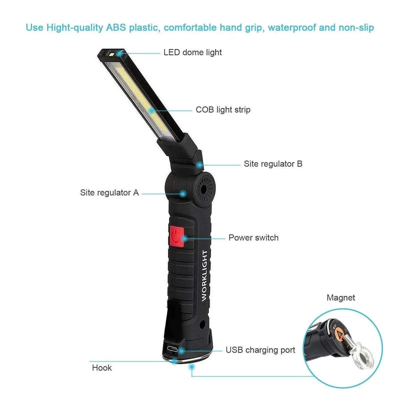 LED Flashlight USB Rechargeable With Magnetic For Work Hand Inspection by China Dropship