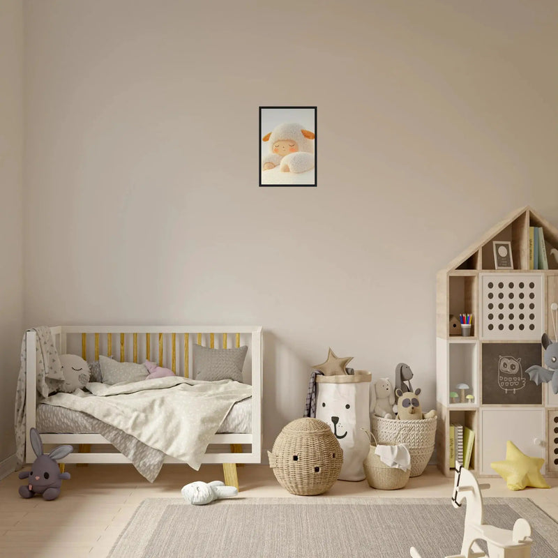 Fluffy Sheep Asleep by Blank Wall Print Shop
