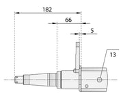 Technical drawing of a Straight Beam Axle - Multi-Hub - 2200kg - Bare Metal, showing dimensions for precise measurements.