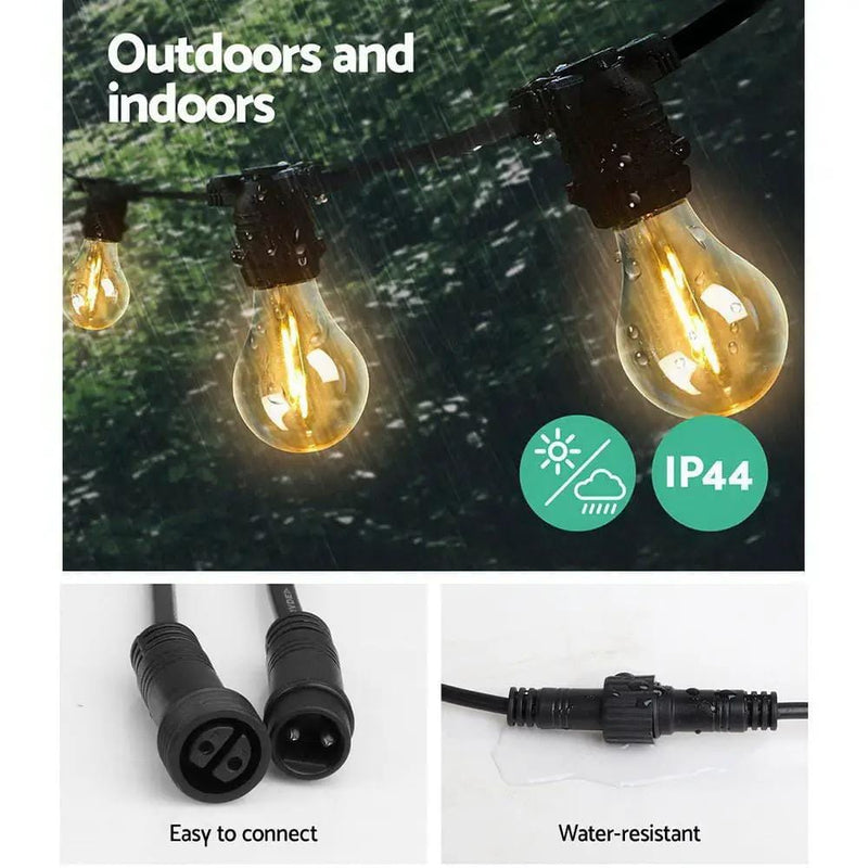 SportZone.co.nz Occasions > Christmas > Outdoor Decorations & Lights 68m LED Festoon String Lights Outdoor Christmas Decorations Wedding Garden Party 68m LED Festoon String Lights Outdoor Christmas Decorations Wedding Garden Party