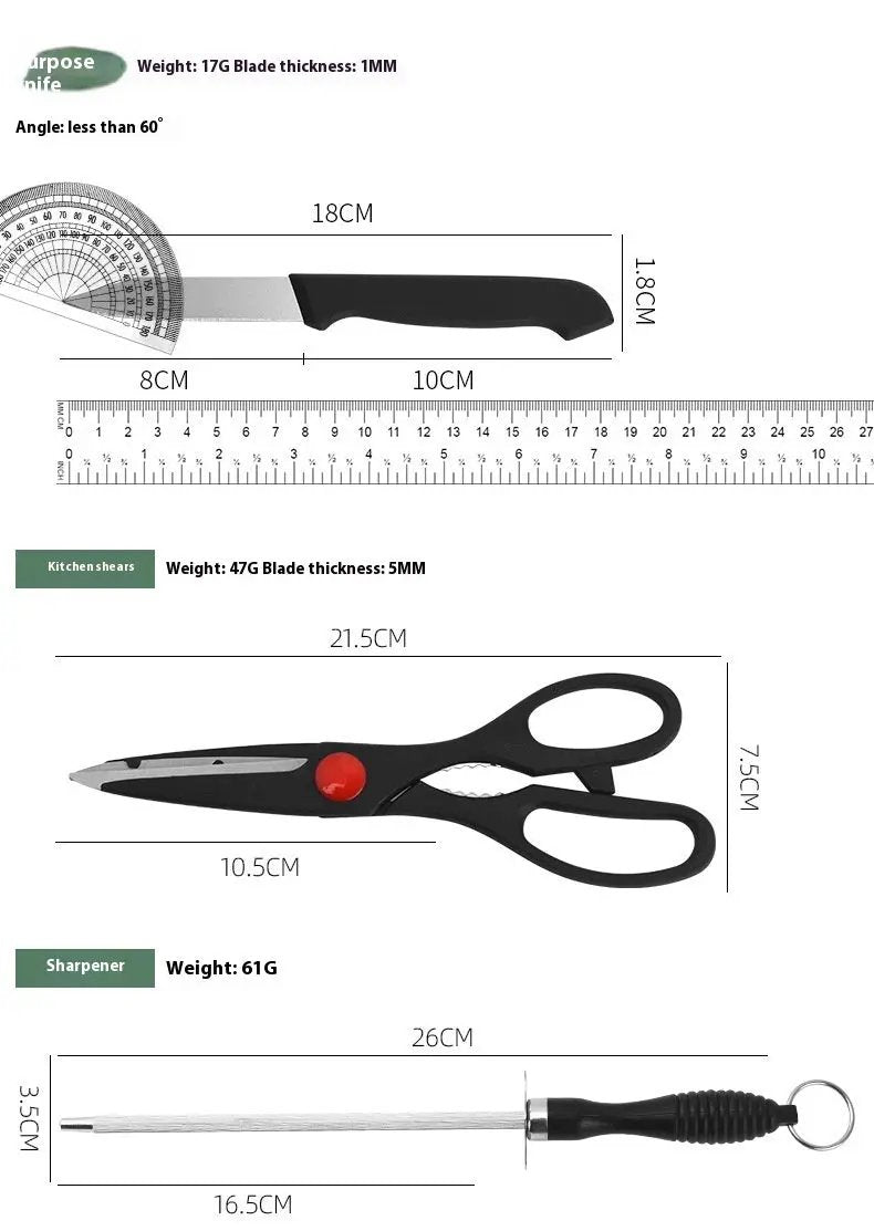 Kitchen Knives 8-Piece Gift Box Bone Cutting Knife Chef Scissors A spit 8piece Set by China Dropship