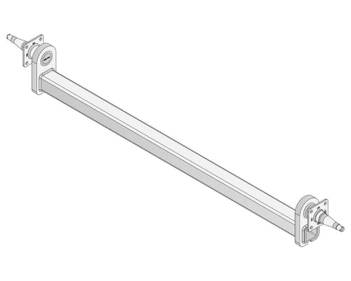 Drop Beam Axle - 10" Drum - 1750kg - Bare Metal showcasing a detailed design and structure for heavy-duty use.