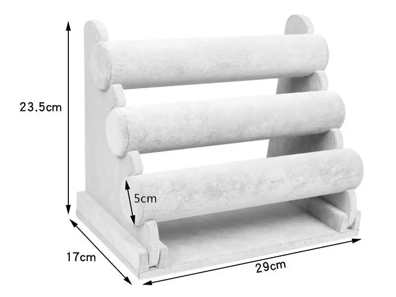 Velvet 3-Level Bracelet Watch Display Stand/Holder - RED by dealonline.co.nz