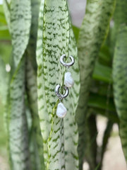 Hine Moana Pearl Silver Huggies by Tahana Jewellery