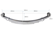 Trojan Leaf Springs 5-Leaf Double Eye - 540mm long showing dimensions.