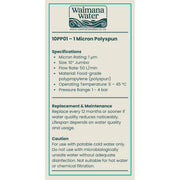 Waimana 10 Inch Jumbo Polyspun Sediment Filter - 1, 5 & 10 Micron Options NZ by Filtration Station NZ