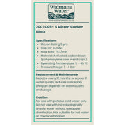 Waimana 20 Inch Jumbo Carbon Block Filter - 5 Micron, Chlorine & Taste Removal NZ by Filtration Station NZ