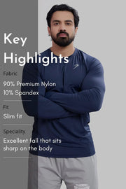 Bare Nylon Fullsleeves T-shirt Navy by Fuaark Nz