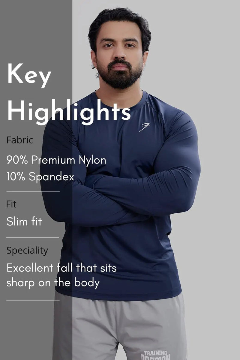 Bare Nylon Fullsleeves T-shirt Navy by Fuaark Nz