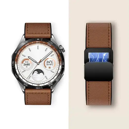 BroDeals Watches Universal Leather Watch Strap with Magnetic Buckle Universal Leather Watch Strap with Magnetic Buckle