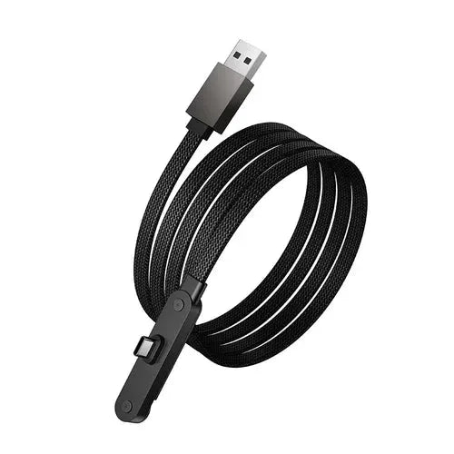 Nylon Braided Zinc Alloy Charging Cable with Metallic Kick Stand USB A to USB C by BroDeals