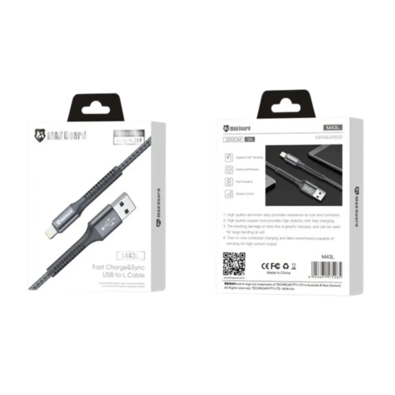 Maxguard 3m USB-A to Lightning cable M43L by 9eight5