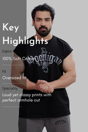 Hoonigans Capsleeves Tank Black by Fuaark Nz