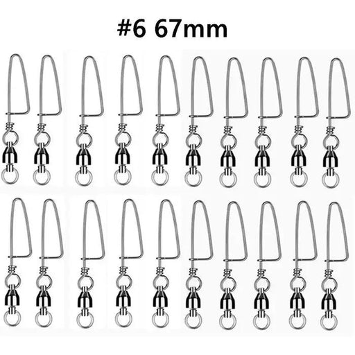 #6 20PCS Ball Bearing Fishing Swivels Snap Coastlock Fishing Line Connector by salelink.co.nz