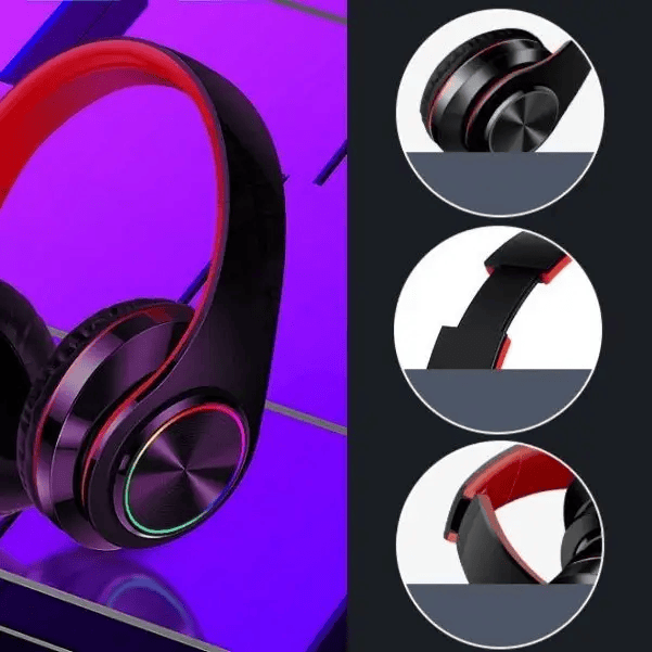dealonline.co.nz dealonlinenz RED/B- Wireless Bluetooth Headset Headphones Foldable Stereo Earphones LED Super RED/B- Wireless Bluetooth Headset Headphones Foldable Stereo Earphones LED Super