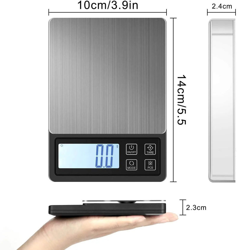 Digital Pocket Scale with USB Rechargeable 3000g/0.1g by salelink.co.nz