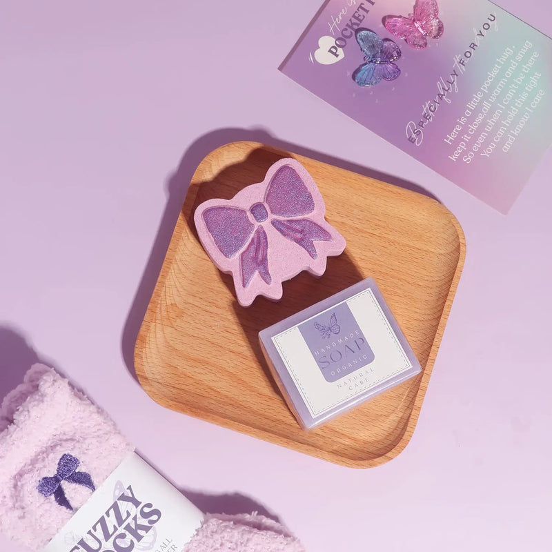 Purple Theme Aroma Candle Bath Gift Box by Poppy Gifts