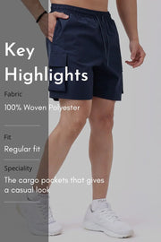 Delta Cargo Shorts Navy by Fuaark Nz