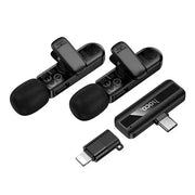Dual Wireless Digital Microphone w/ USB-C Connector + Lightning Adaptor, DSP Noise Cancellation by BroDeals
