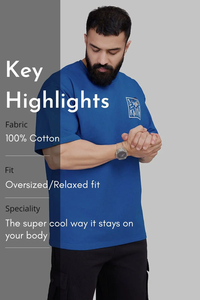 Dapper Oversized T-shirt Royal Blue by Fuaark Nz