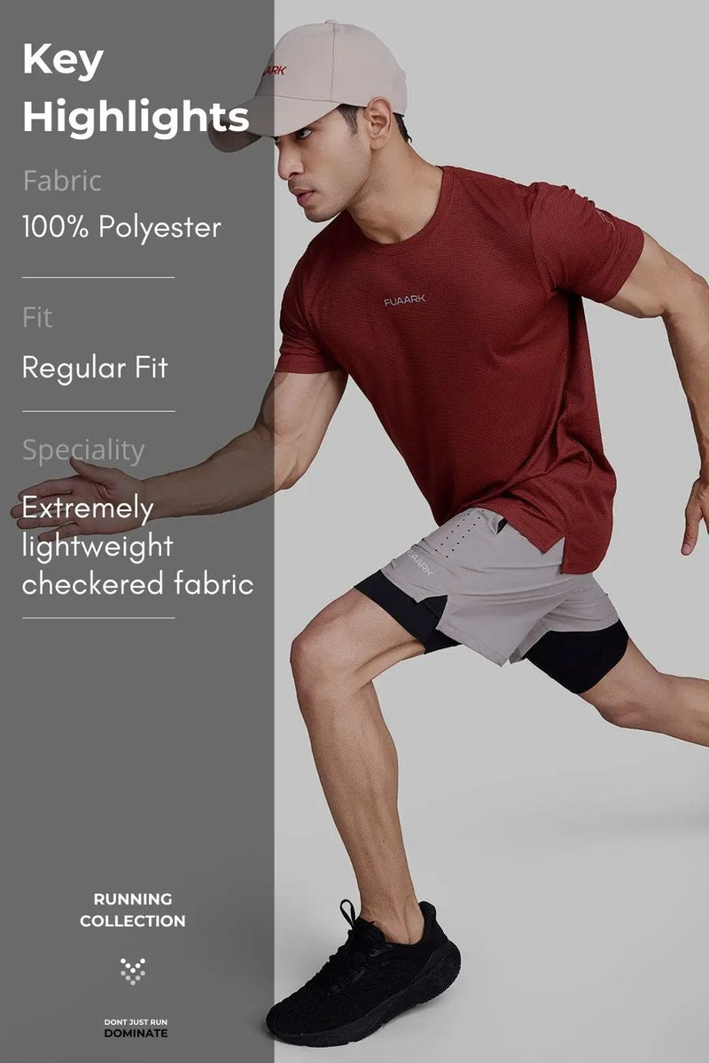 Checks Running T-shirt Salsa by Fuaark Nz