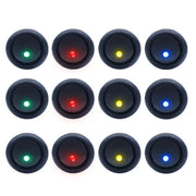 g8buynz g8buynz 12 pcs 12V Round Rocker Switch Lighted SPST Switch Blue LED Light up 20A 3 12 pcs 12V Round Rocker Switch Lighted SPST Switch Blue LED Light up 20A 3