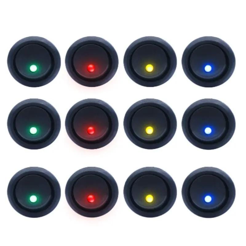 g8buynz g8buynz 12 pcs 12V Round Rocker Switch Lighted SPST Switch Blue LED Light up 20A 3 12 pcs 12V Round Rocker Switch Lighted SPST Switch Blue LED Light up 20A 3