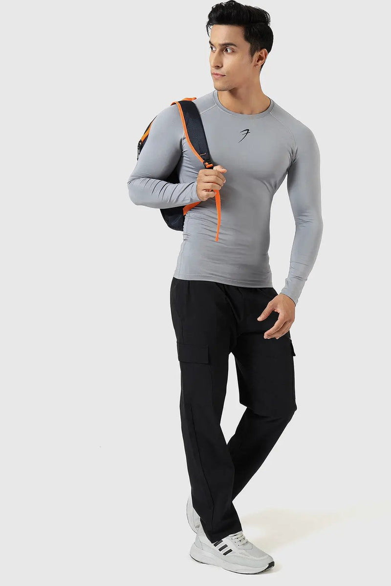 Compression Fullsleeves T-shirt Sea Grey by Fuaark Nz