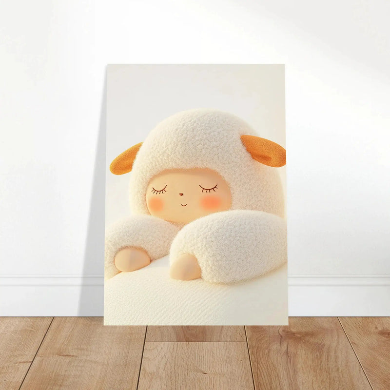 Fluffy Sheep Asleep by Blank Wall Print Shop