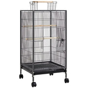 40-Inch H Wrought Iron Bird Cage with Rolling Stand by Yaheetech