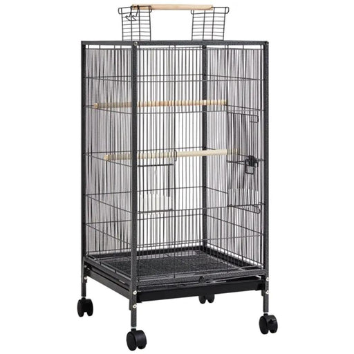 40-Inch H Wrought Iron Bird Cage with Rolling Stand by Yaheetech