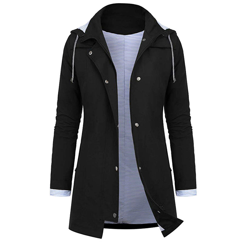 Womens Lightweight Waterproof Rain Jacket With Packable Hooded Shell
