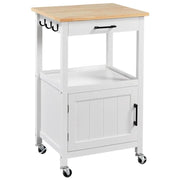 Kitchen Island Cart Storage Rolling Kitchen Cart W/Wheels by Yaheetech