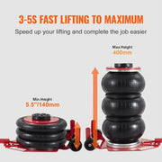6600 LBS Triple Bag Air Lift Jack Pneumatic Vehicle Car Lifting Compressed Tool by salelink.co.nz