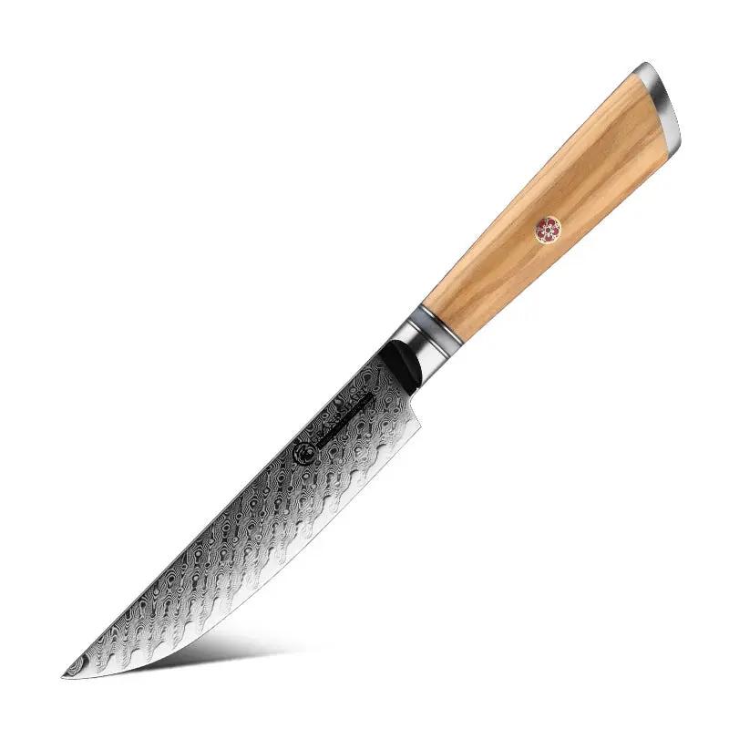 Damascus Steel Olive Wood Chefs Knife 132E Fruit Knife by China Dropship