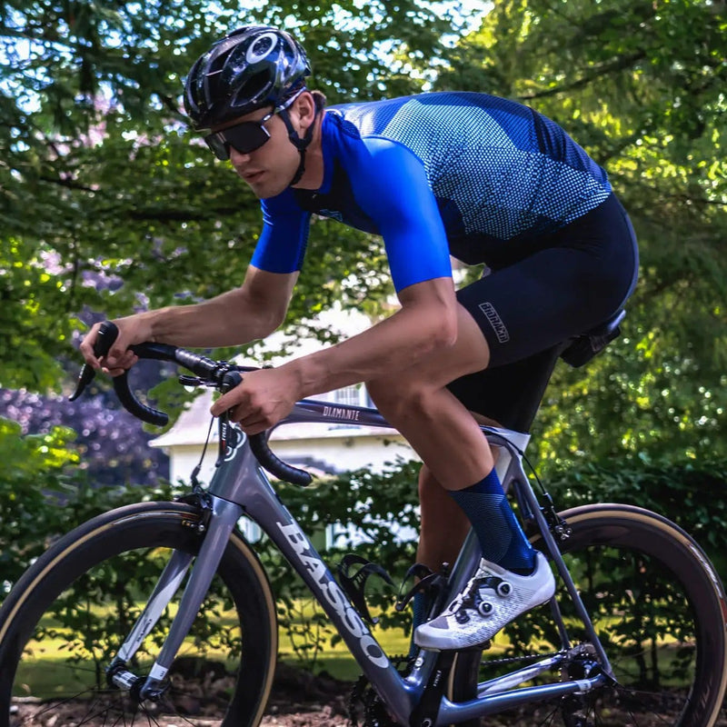 Euro Cycling NZ Clothing Bioracer Spitfire Jersey SS Blue Blitzz Bioracer Spitfire Short Sleeve Cycling Jersey Blue